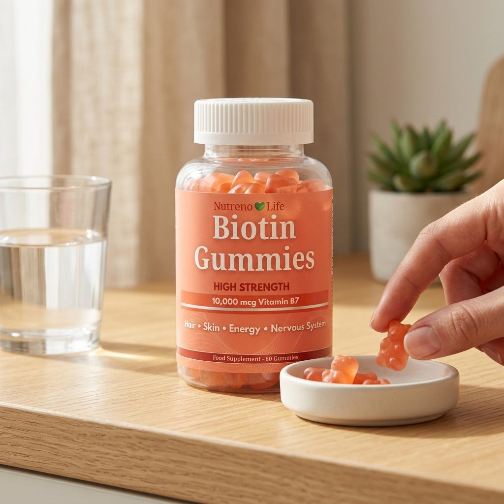 Biotin Gummies 10,000mcg – High Strength Vitamin B7, 60 Gummies