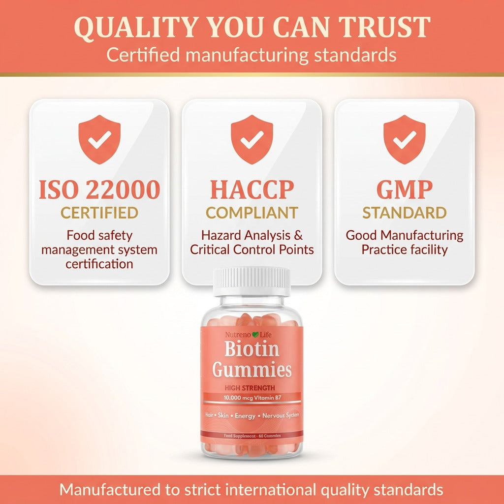 Biotin Gummies 10,000mcg – High Strength Vitamin B7, 60 Gummies