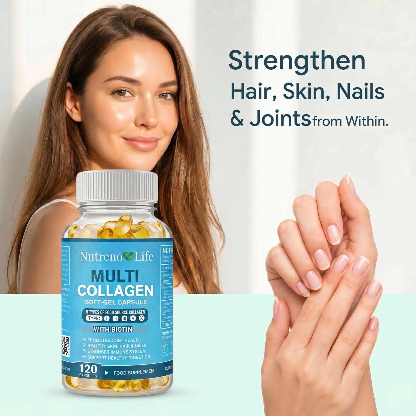 Multi Collagen Soft-gel Capsules 2000mg — Double Pack 240 Capsules— Skin, Hair, Nails, Joints