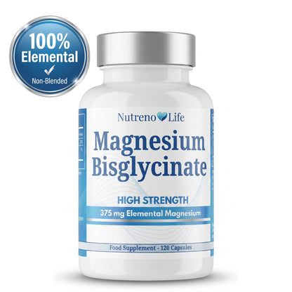 Magnesium Bisglycinate 375mg Elemental – High Strength Vegan Capsules