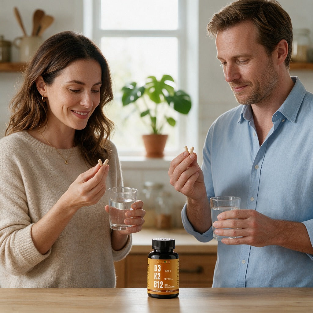 Vitamin D3 10,000 IU + K2 MK7 + B12 – High Strength, 120 Vegan Capsules